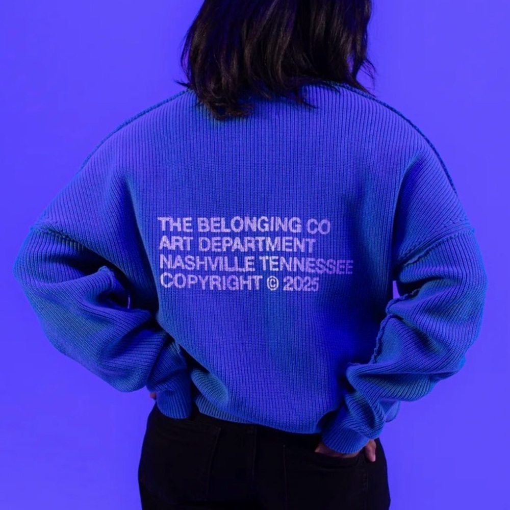 The Belonging Conference Church Merch Apparel Blue Sweater Unisex NWOT XL - Picture 5 of 14